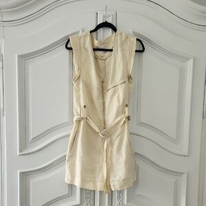Pilcro Cream Sleeveless Romper
